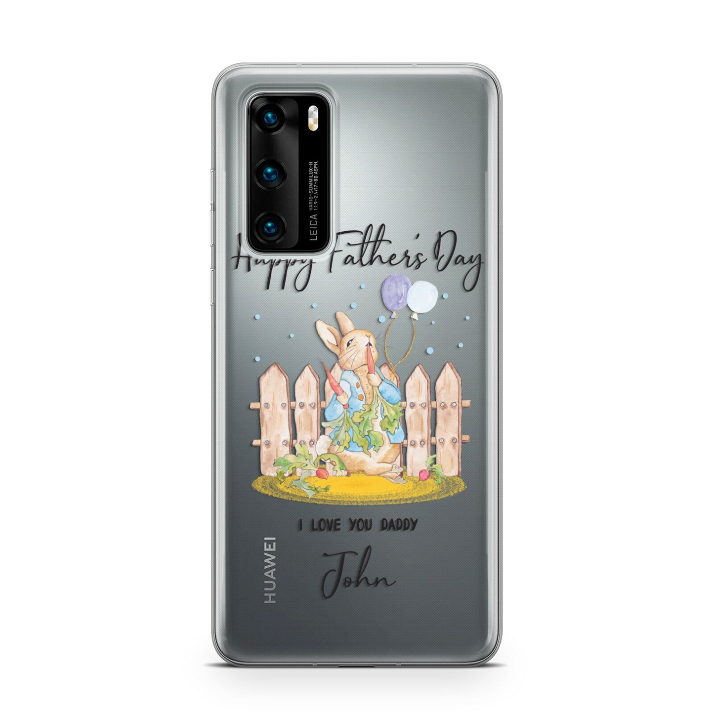 Custom Father s Day Rabbit Huawei P40 Phone Case