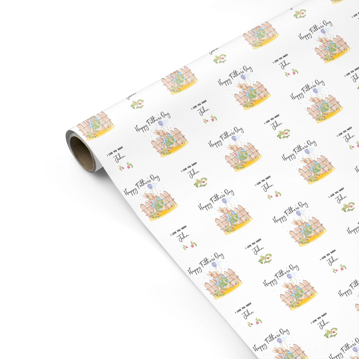 Custom Father s Day Rabbit Personalised Gift Wrap