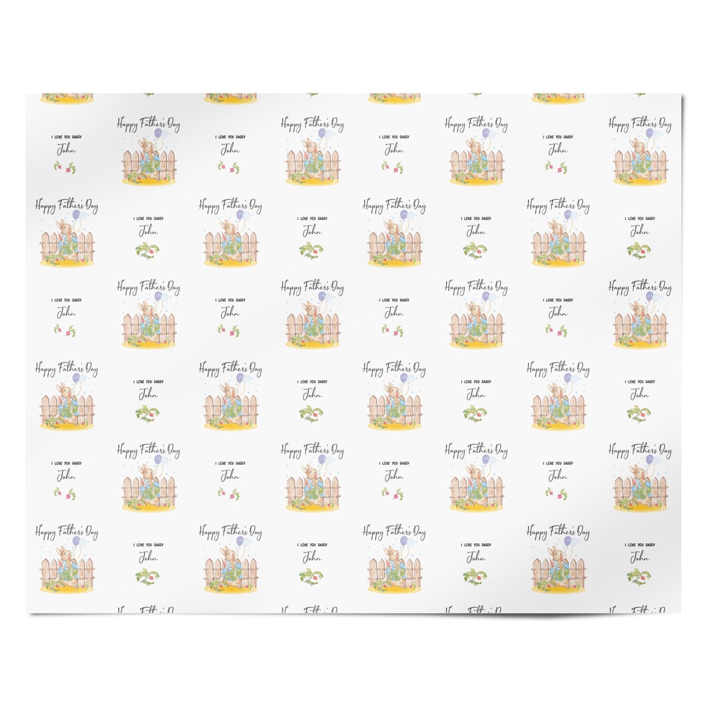 Custom Father s Day Rabbit Personalised Wrapping Paper Alternative