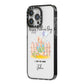 Custom Father s Day Rabbit iPhone 14 Pro Max Black Impact Case Side Angle on Silver phone
