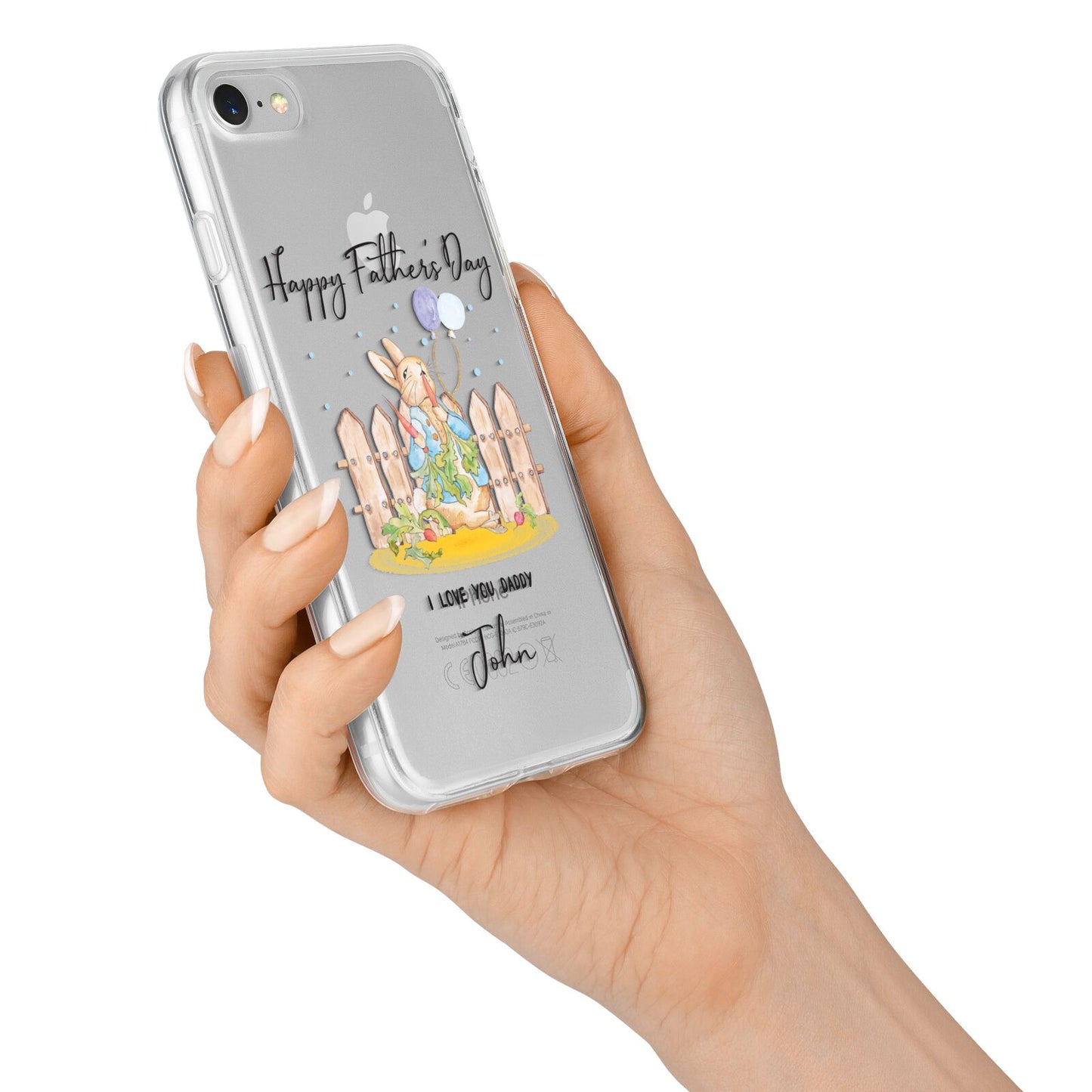Custom Father s Day Rabbit iPhone 7 Bumper Case on Silver iPhone Alternative Image