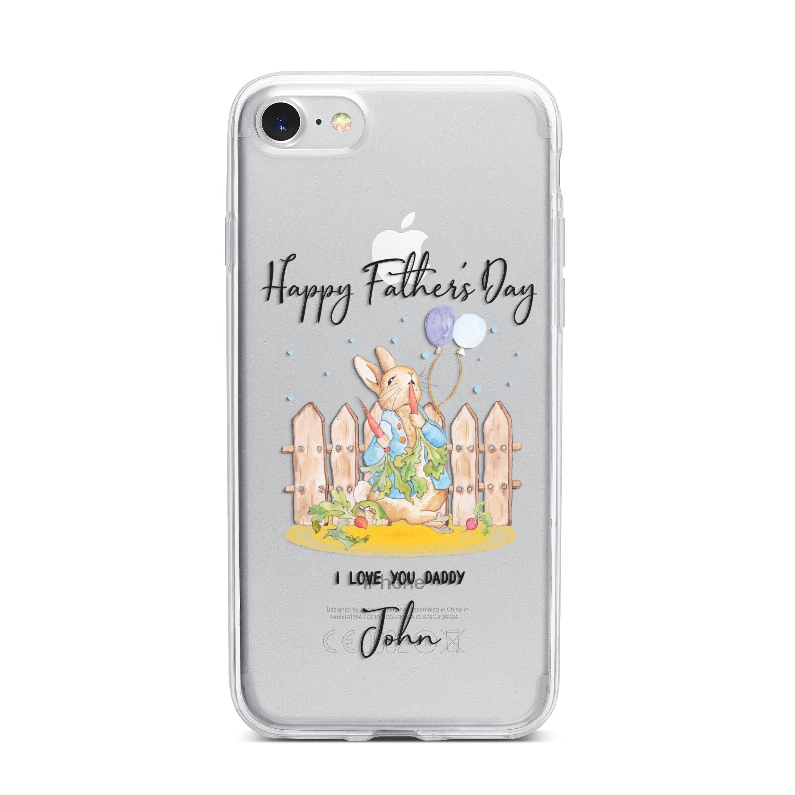 Custom Father s Day Rabbit iPhone 7 Bumper Case on Silver iPhone