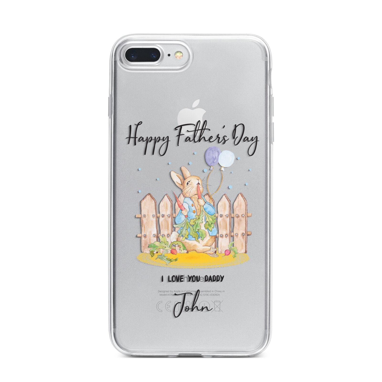 Custom Father s Day Rabbit iPhone 7 Plus Bumper Case on Silver iPhone