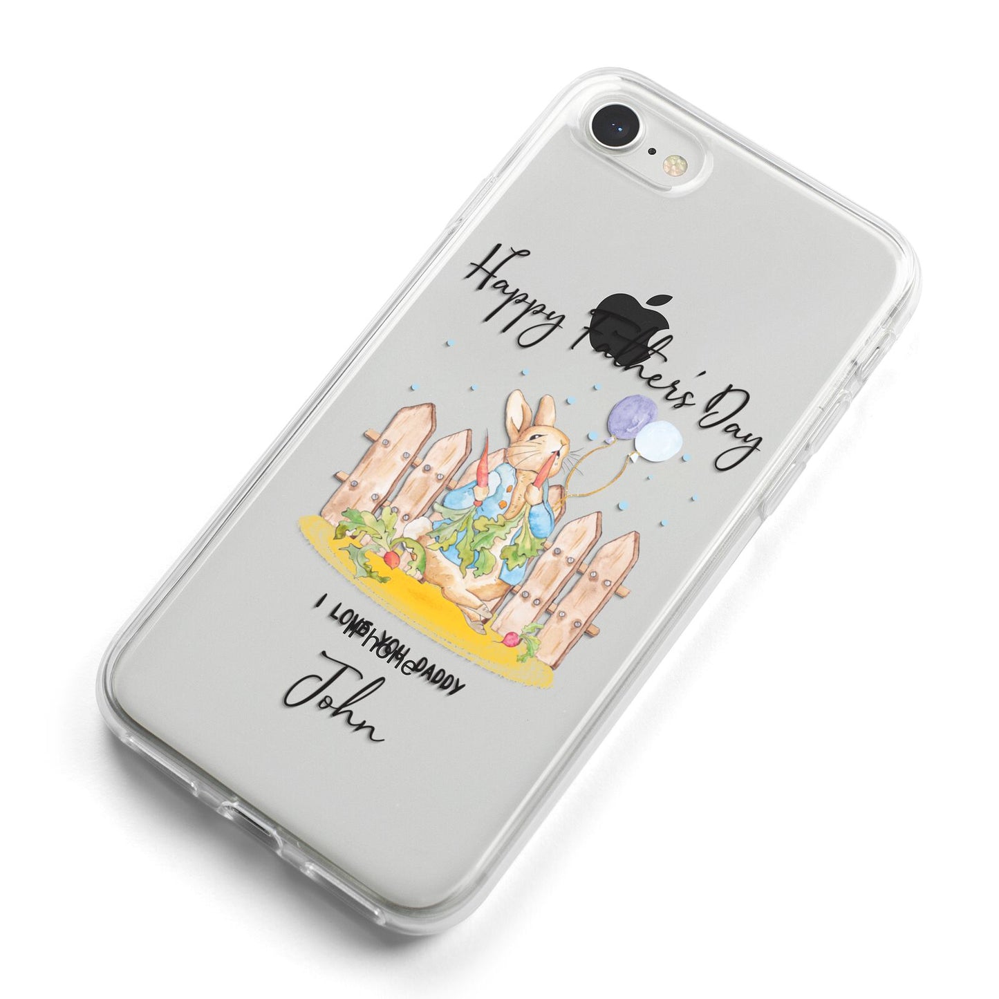 Custom Father s Day Rabbit iPhone 8 Bumper Case on Silver iPhone Alternative Image