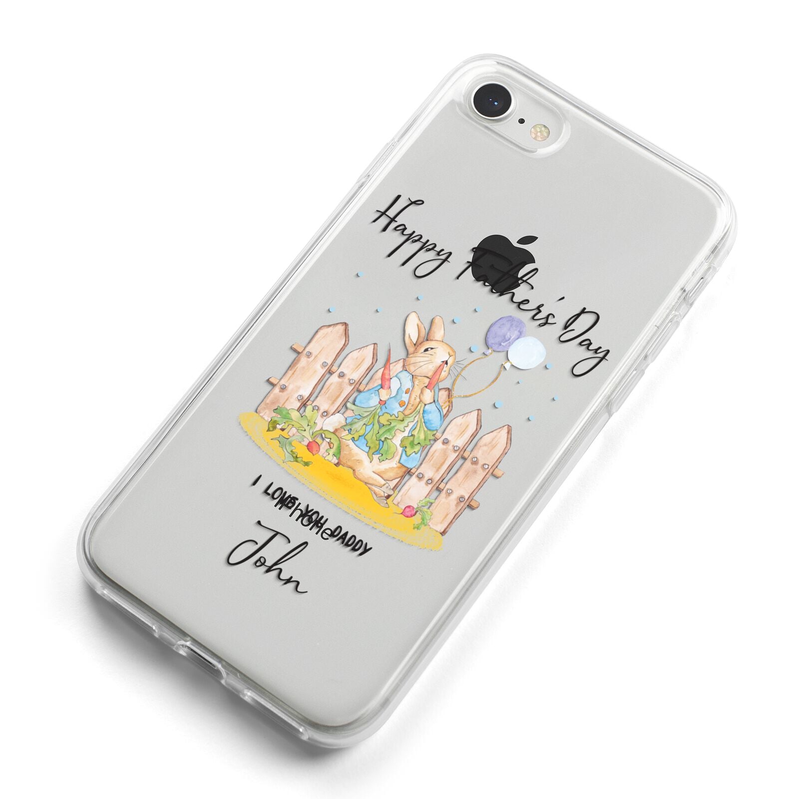 Custom Father s Day Rabbit iPhone 8 Bumper Case on Silver iPhone Alternative Image