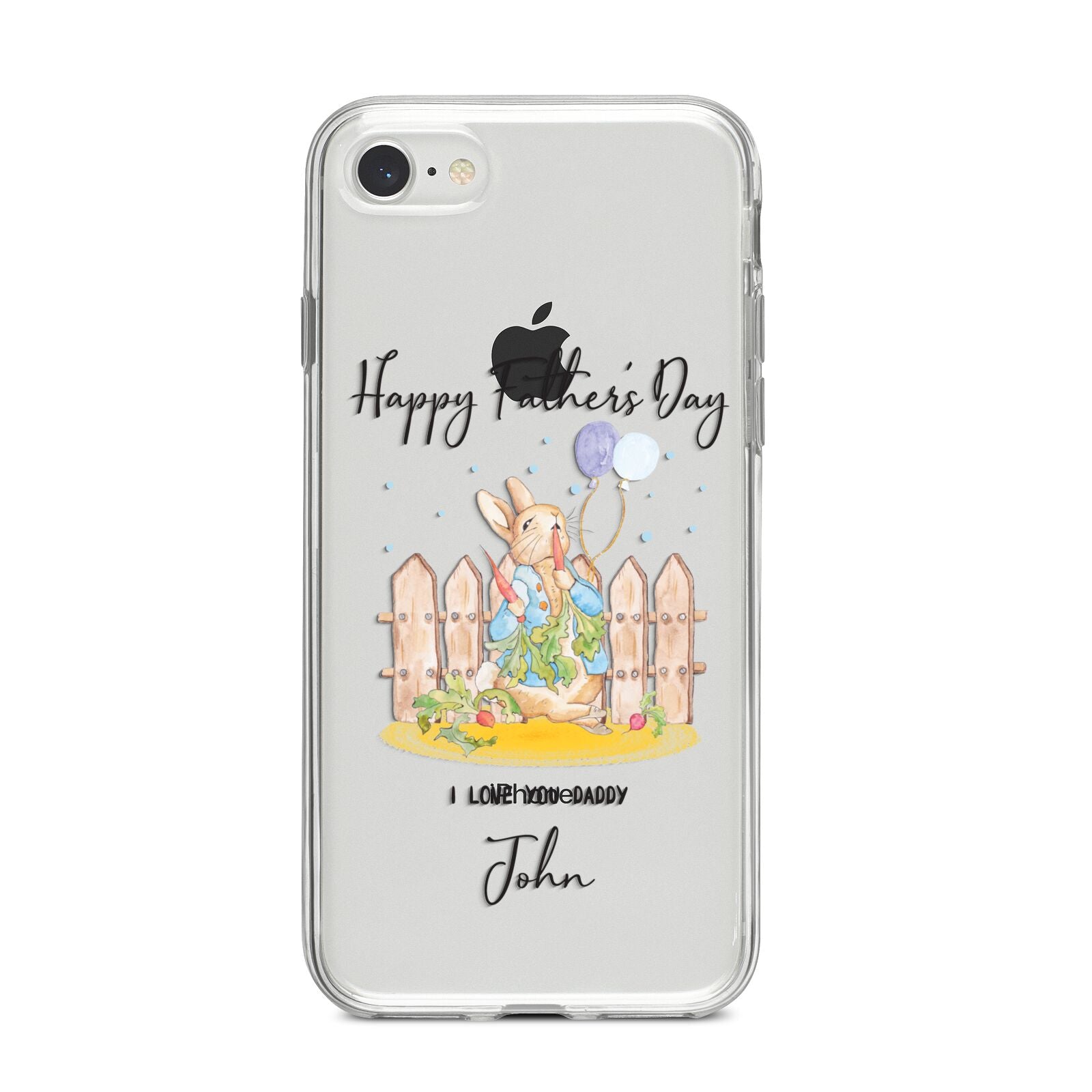 Custom Father s Day Rabbit iPhone 8 Bumper Case on Silver iPhone