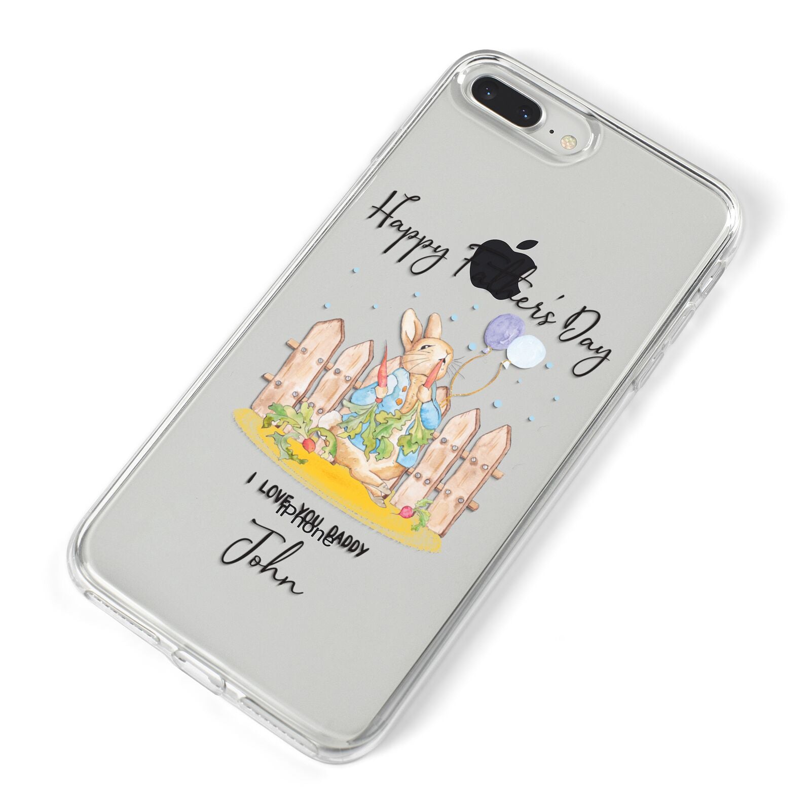 Custom Father s Day Rabbit iPhone 8 Plus Bumper Case on Silver iPhone Alternative Image