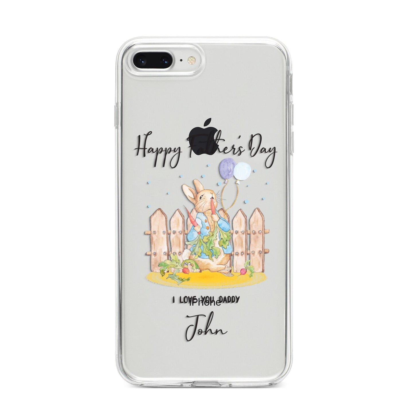 Custom Father s Day Rabbit iPhone 8 Plus Bumper Case on Silver iPhone