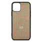 Custom Floral Gold Pebble Leather iPhone 11 Pro Case