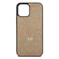 Custom Floral Gold Pebble Leather iPhone 12 Pro Max Case