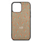Custom Floral Gold Pebble Leather iPhone 13 Pro Max Case