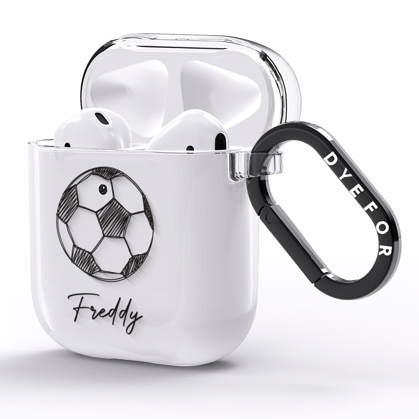 Custom Football AirPods Clear Case Side Image