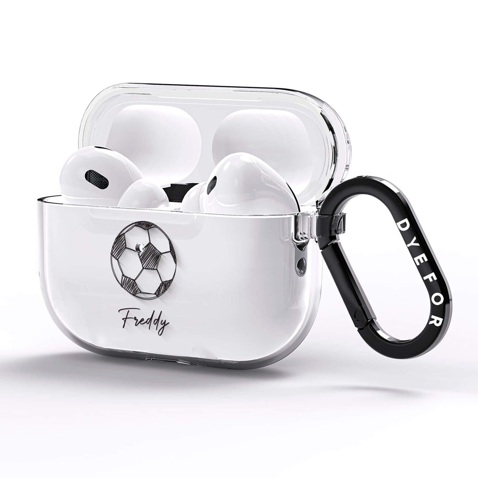 Custom Football AirPods Pro Clear Case Side Image
