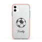 Custom Football Apple iPhone 11 in White with Pink Impact Case