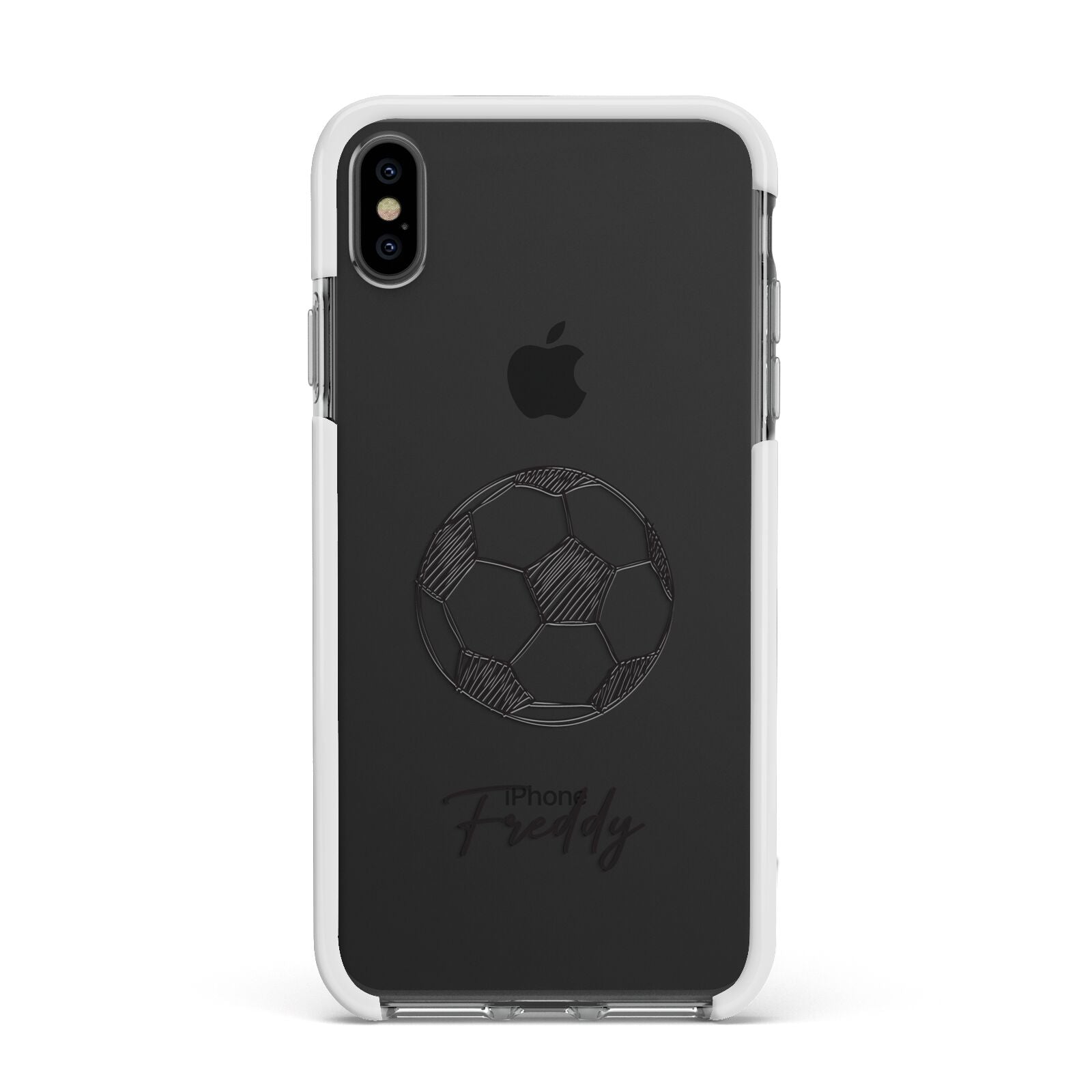 Custom Football Apple iPhone Xs Max Impact Case White Edge on Black Phone