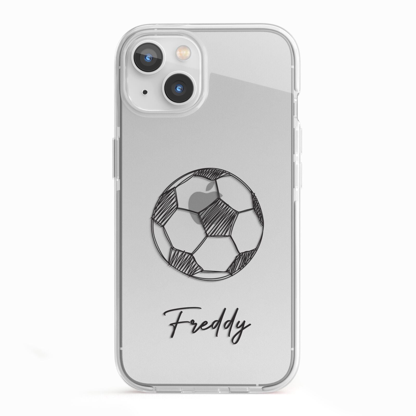 Custom Football iPhone 13 TPU Impact Case with White Edges