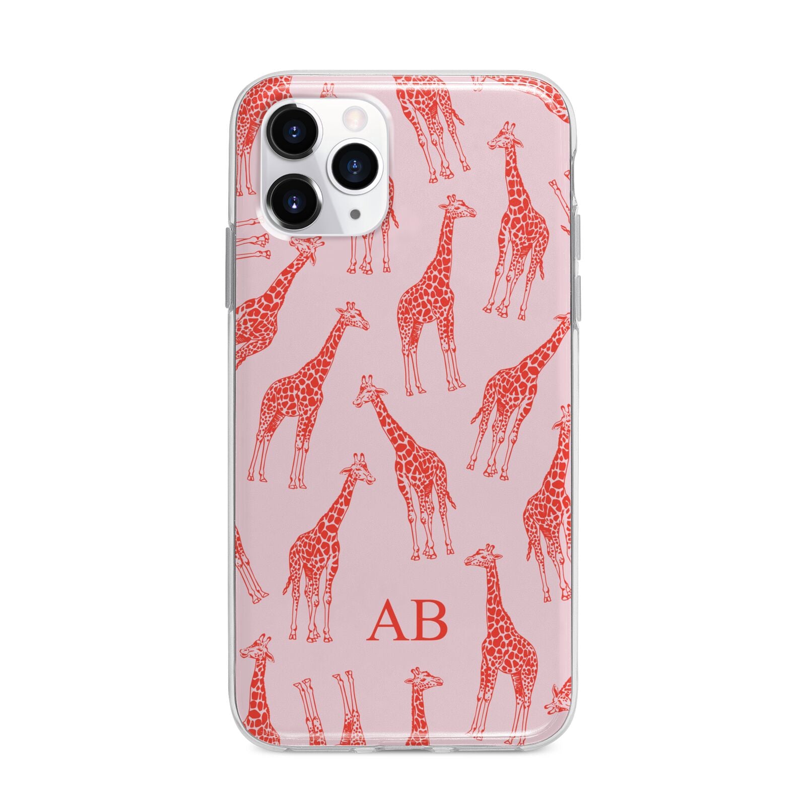 Custom Giraffe Apple iPhone 11 Pro Max in Silver with Bumper Case