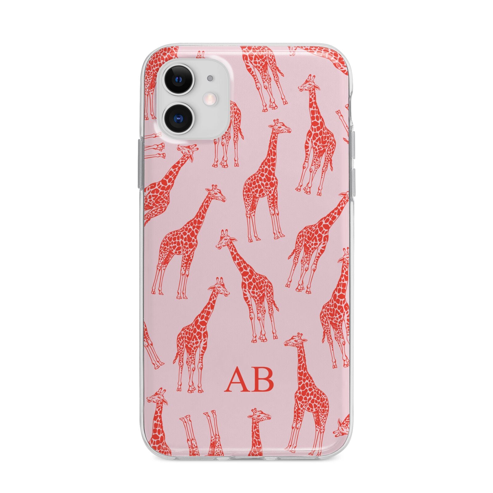 Custom Giraffe Apple iPhone 11 in White with Bumper Case