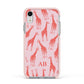 Custom Giraffe Apple iPhone XR Impact Case Pink Edge on Silver Phone