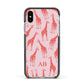 Custom Giraffe Apple iPhone Xs Impact Case Black Edge on Silver Phone