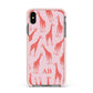 Custom Giraffe Apple iPhone Xs Max Impact Case Pink Edge on Black Phone