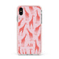 Custom Giraffe Apple iPhone Xs Max Impact Case Pink Edge on Silver Phone