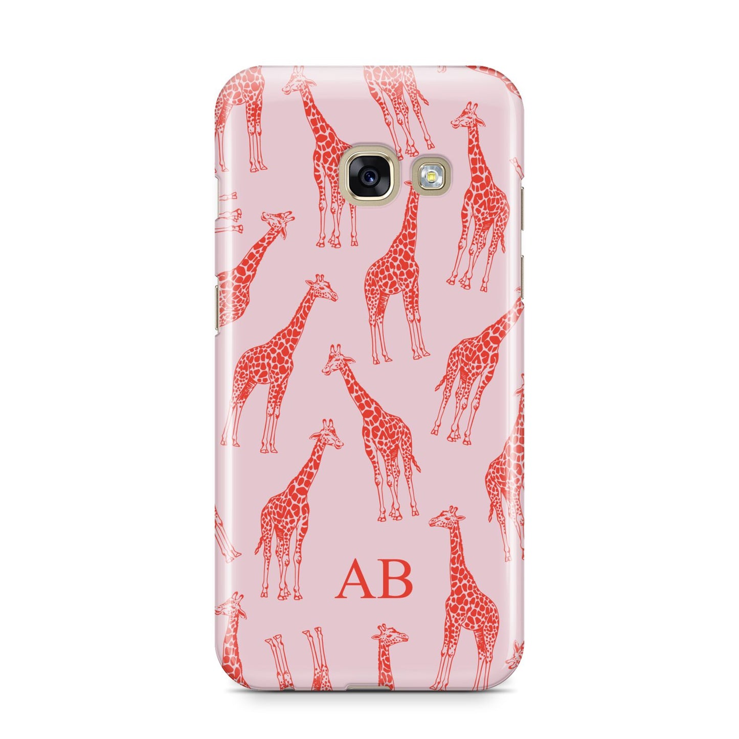 Custom Giraffe Samsung Galaxy A3 2017 Case on gold phone