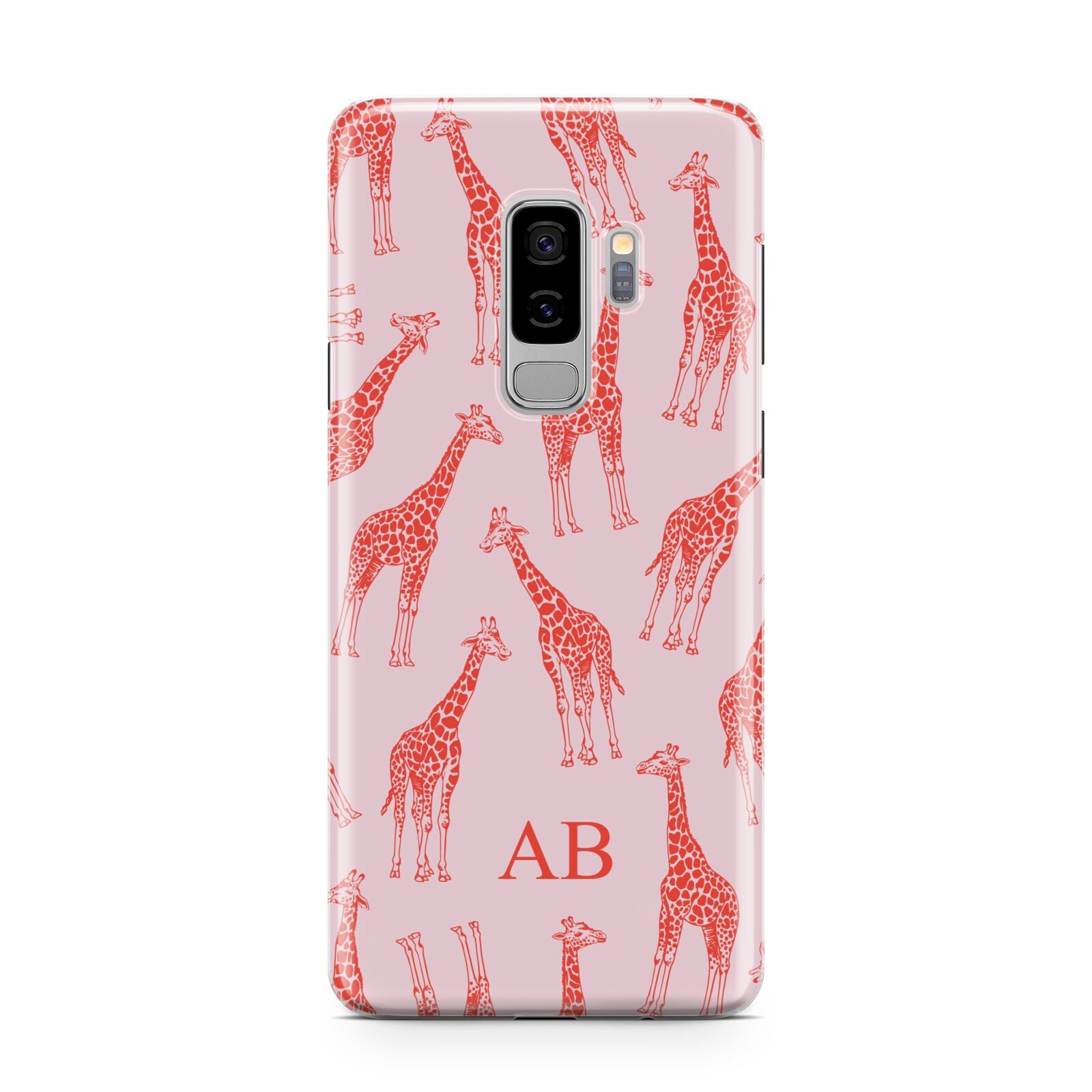 Custom Giraffe Samsung Galaxy S9 Plus Case on Silver phone