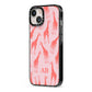 Custom Giraffe iPhone 13 Black Impact Case Side Angle on Silver phone