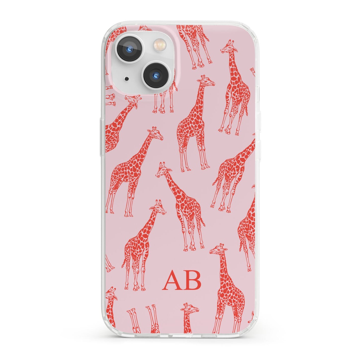 Custom Giraffe iPhone 13 Clear Bumper Case
