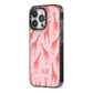 Custom Giraffe iPhone 13 Pro Black Impact Case Side Angle on Silver phone