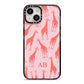 Custom Giraffe iPhone 14 Black Impact Case on Silver phone