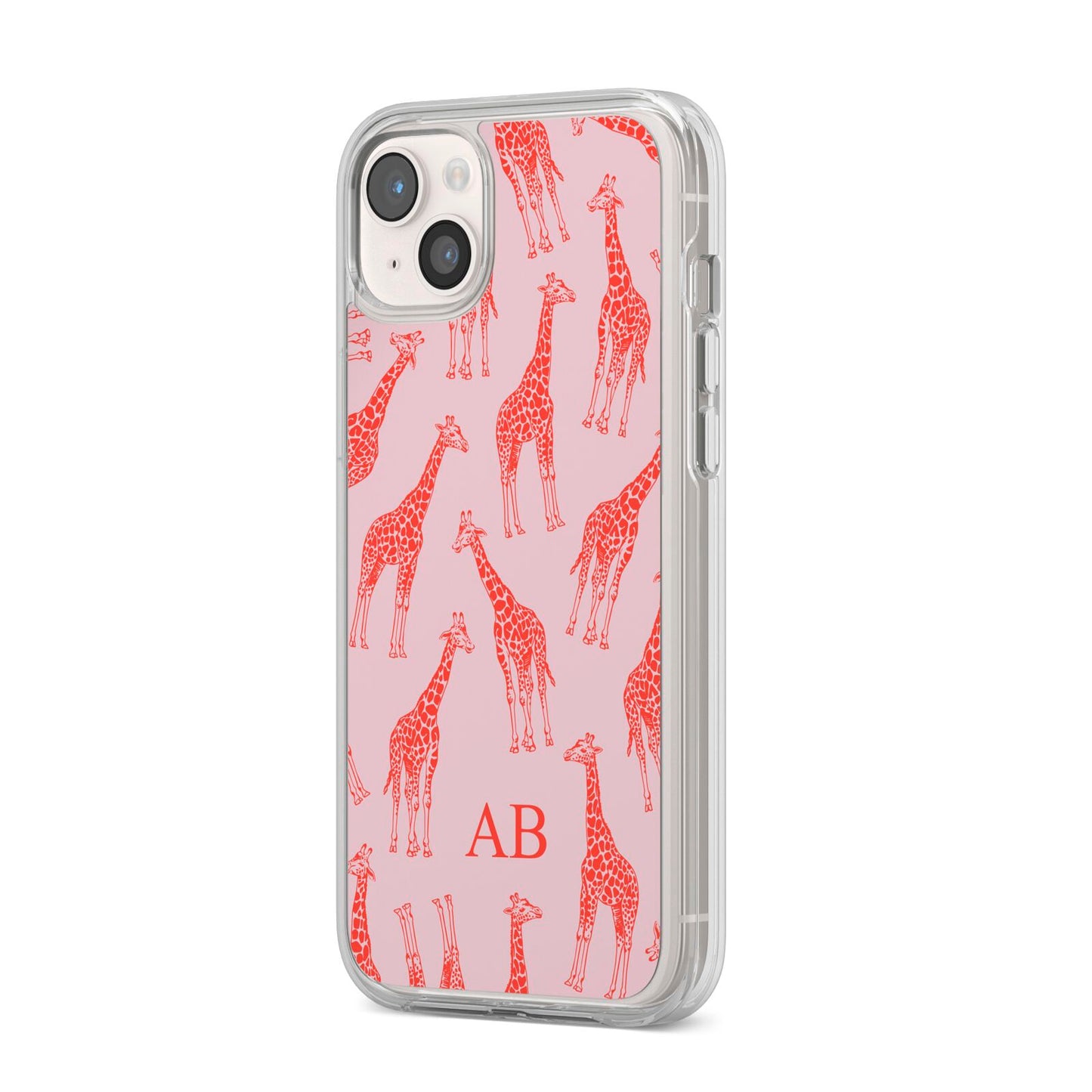 Custom Giraffe iPhone 14 Plus Clear Tough Case Starlight Angled Image