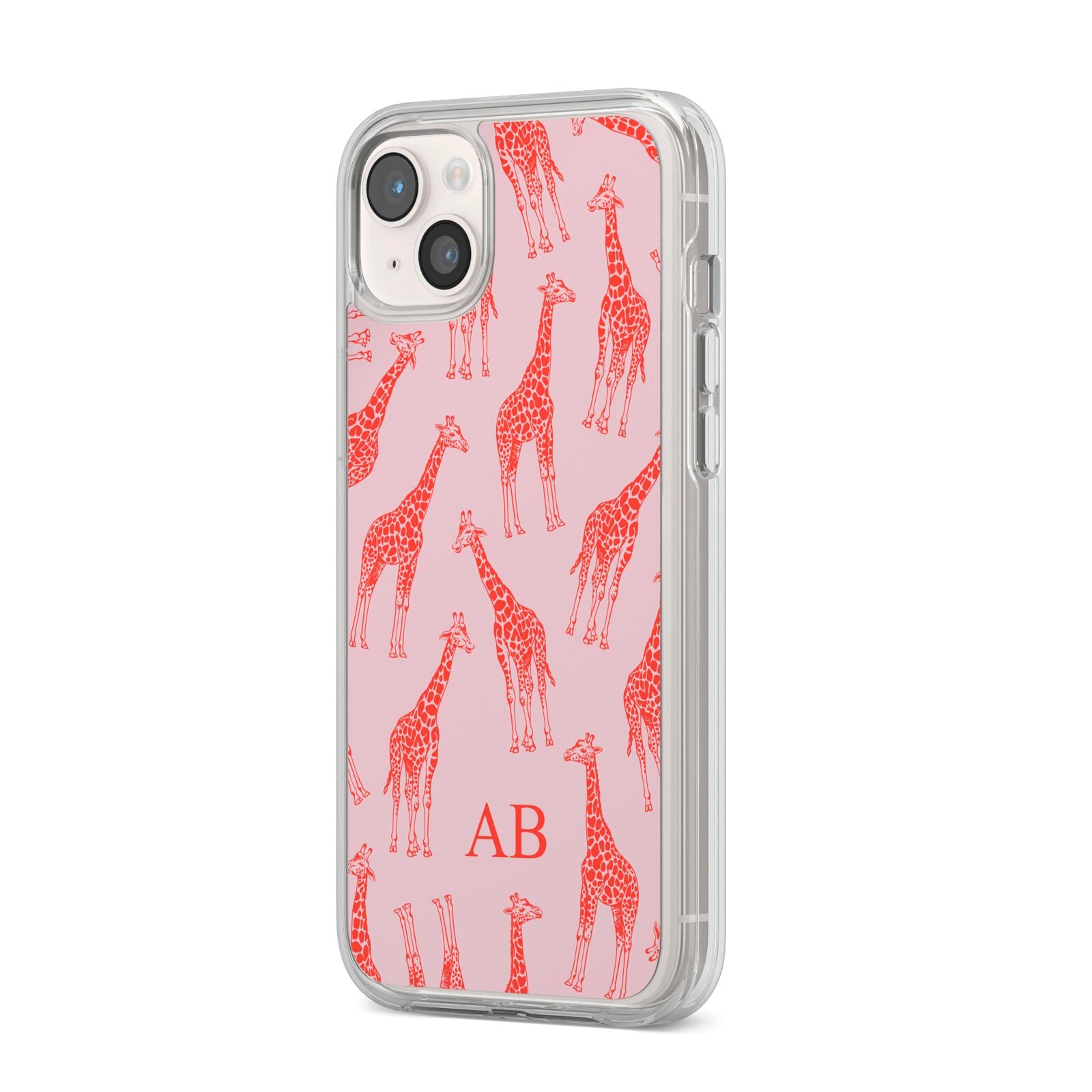 Custom Giraffe iPhone 14 Plus Clear Tough Case Starlight Angled Image