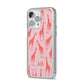 Custom Giraffe iPhone 14 Pro Max Clear Tough Case Silver Angled Image