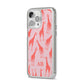 Custom Giraffe iPhone 14 Pro Max Clear Tough Case Silver Angled Image