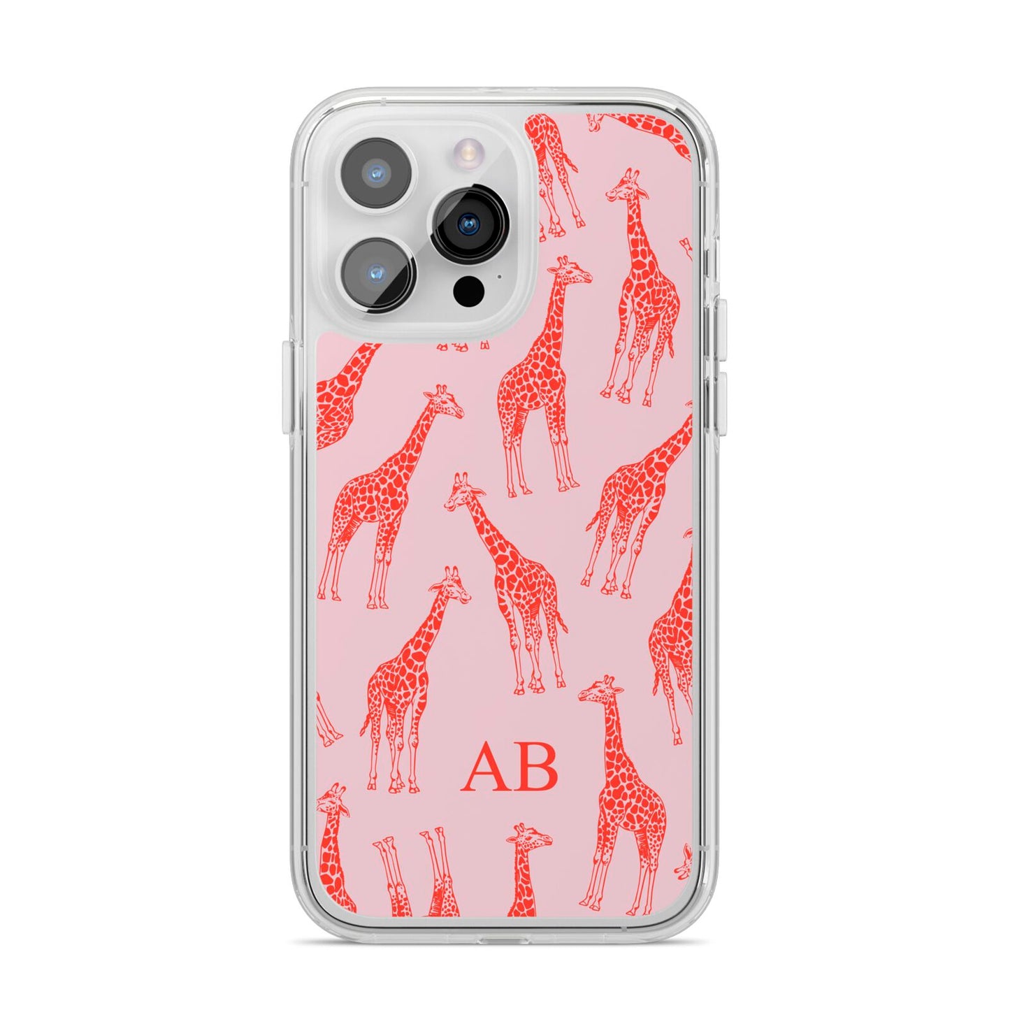 Custom Giraffe iPhone 14 Pro Max Clear Tough Case Silver