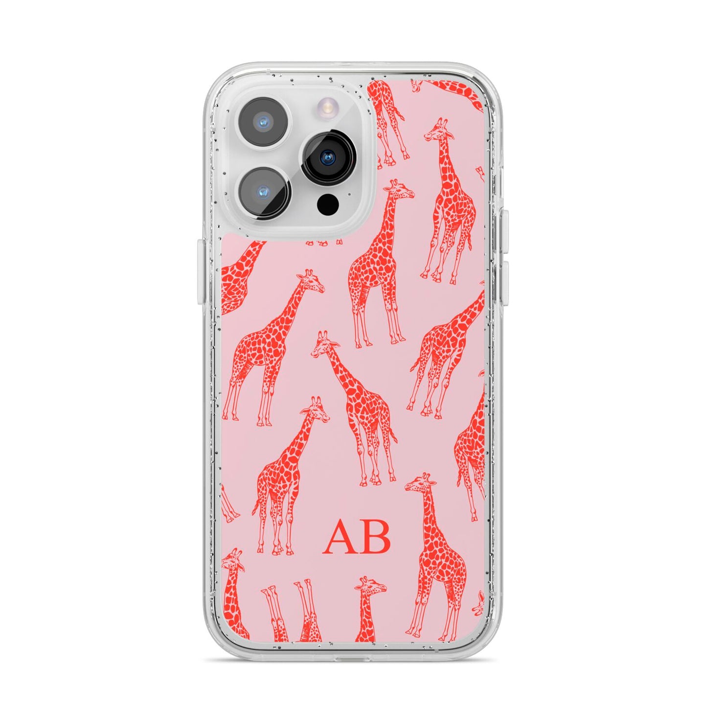 Custom Giraffe iPhone 14 Pro Max Glitter Tough Case Silver