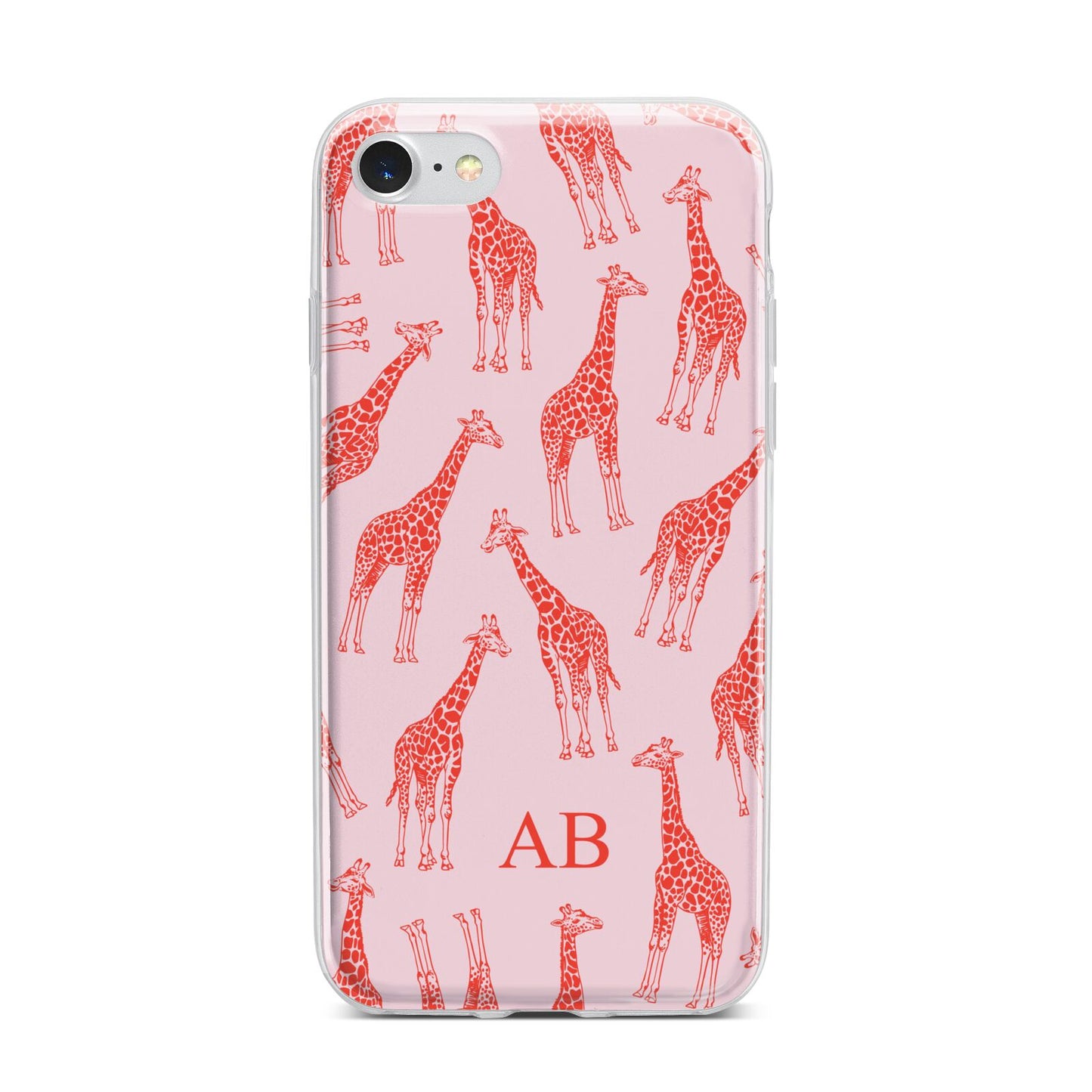 Custom Giraffe iPhone 7 Bumper Case on Silver iPhone