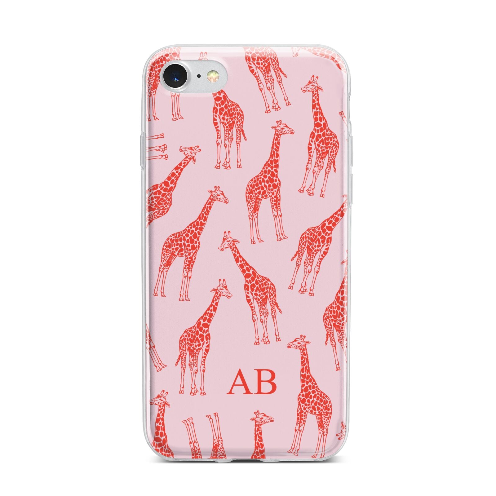 Custom Giraffe iPhone 7 Bumper Case on Silver iPhone