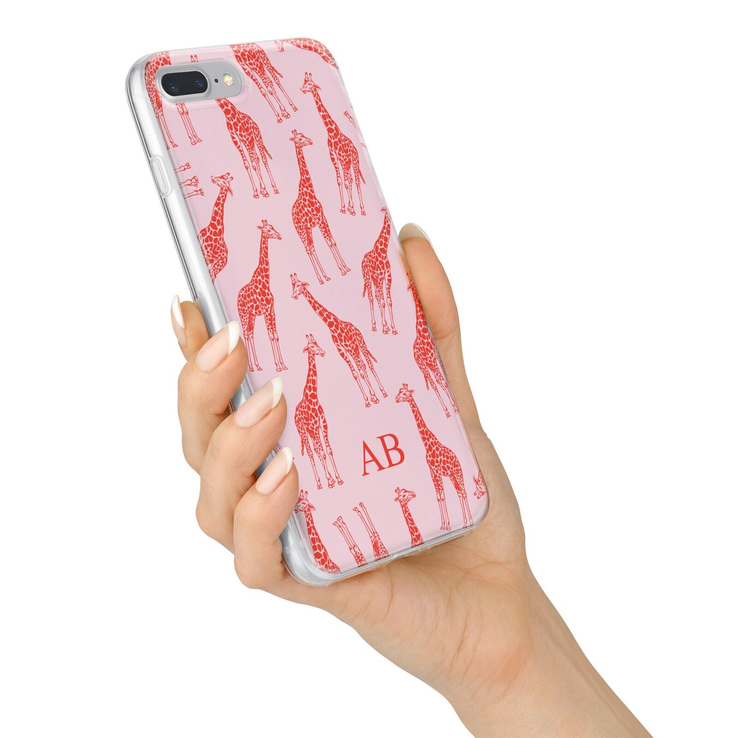 Custom Giraffe iPhone 7 Plus Bumper Case on Silver iPhone Alternative Image