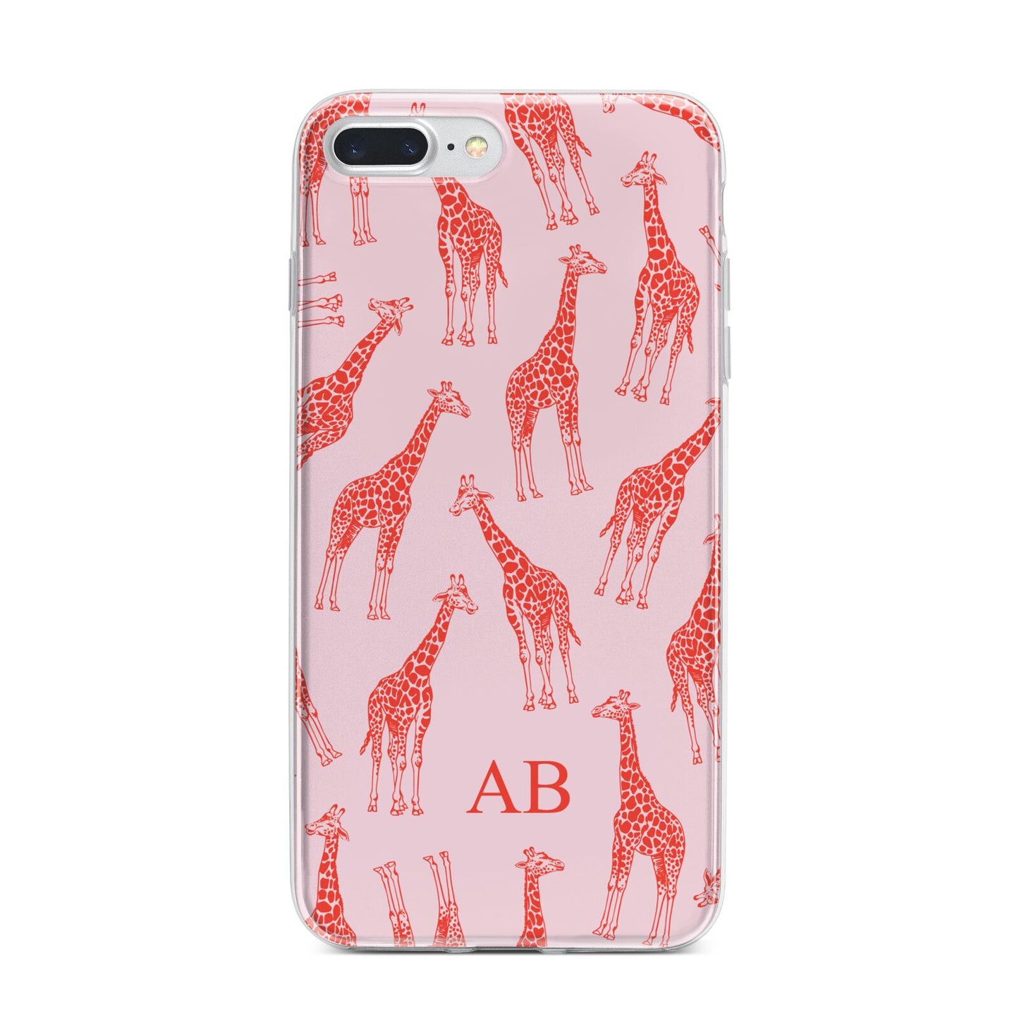Custom Giraffe iPhone 7 Plus Bumper Case on Silver iPhone