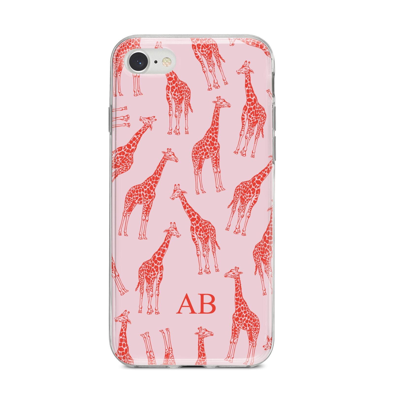 Custom Giraffe iPhone 8 Bumper Case on Silver iPhone