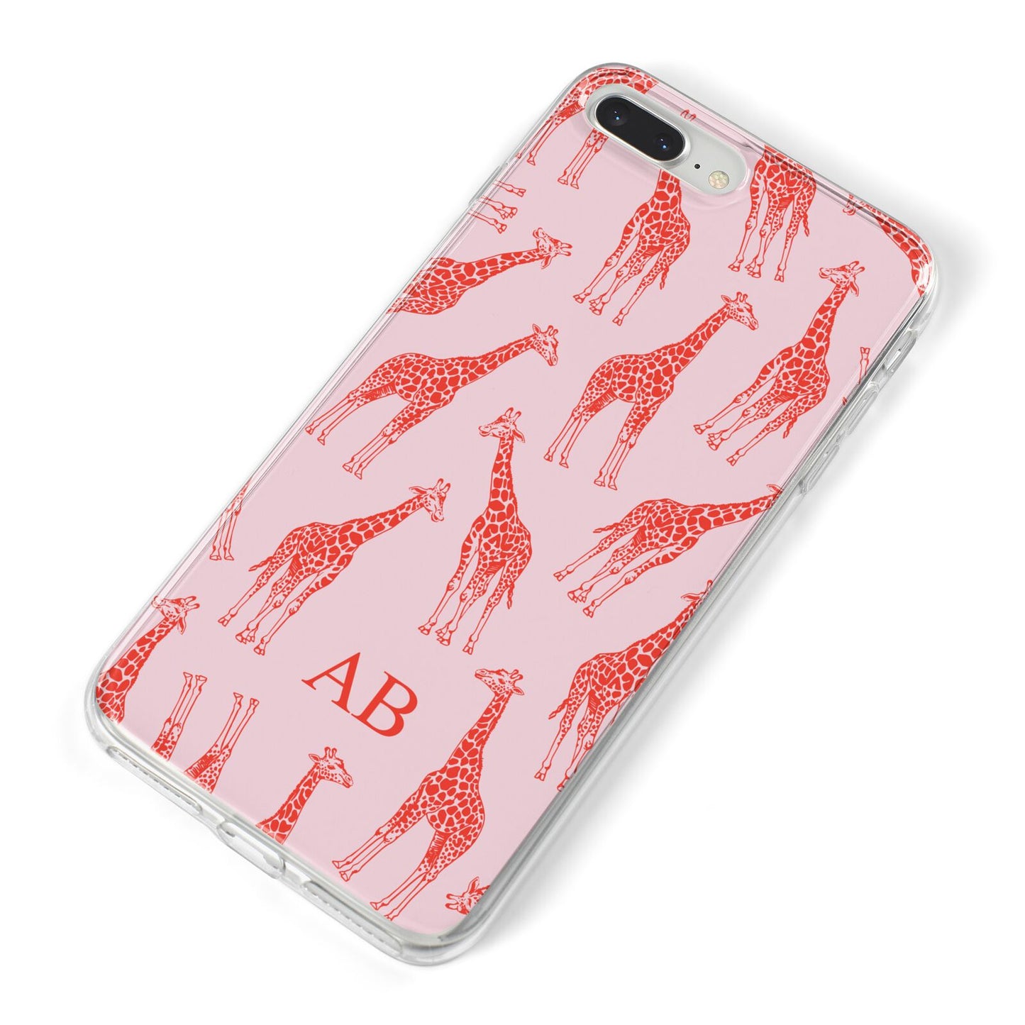 Custom Giraffe iPhone 8 Plus Bumper Case on Silver iPhone Alternative Image