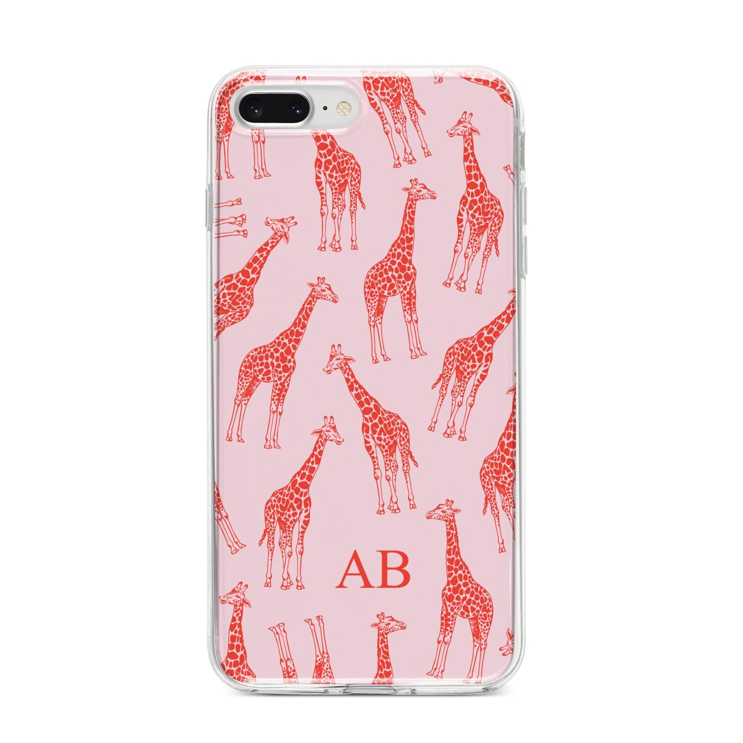 Custom Giraffe iPhone 8 Plus Bumper Case on Silver iPhone
