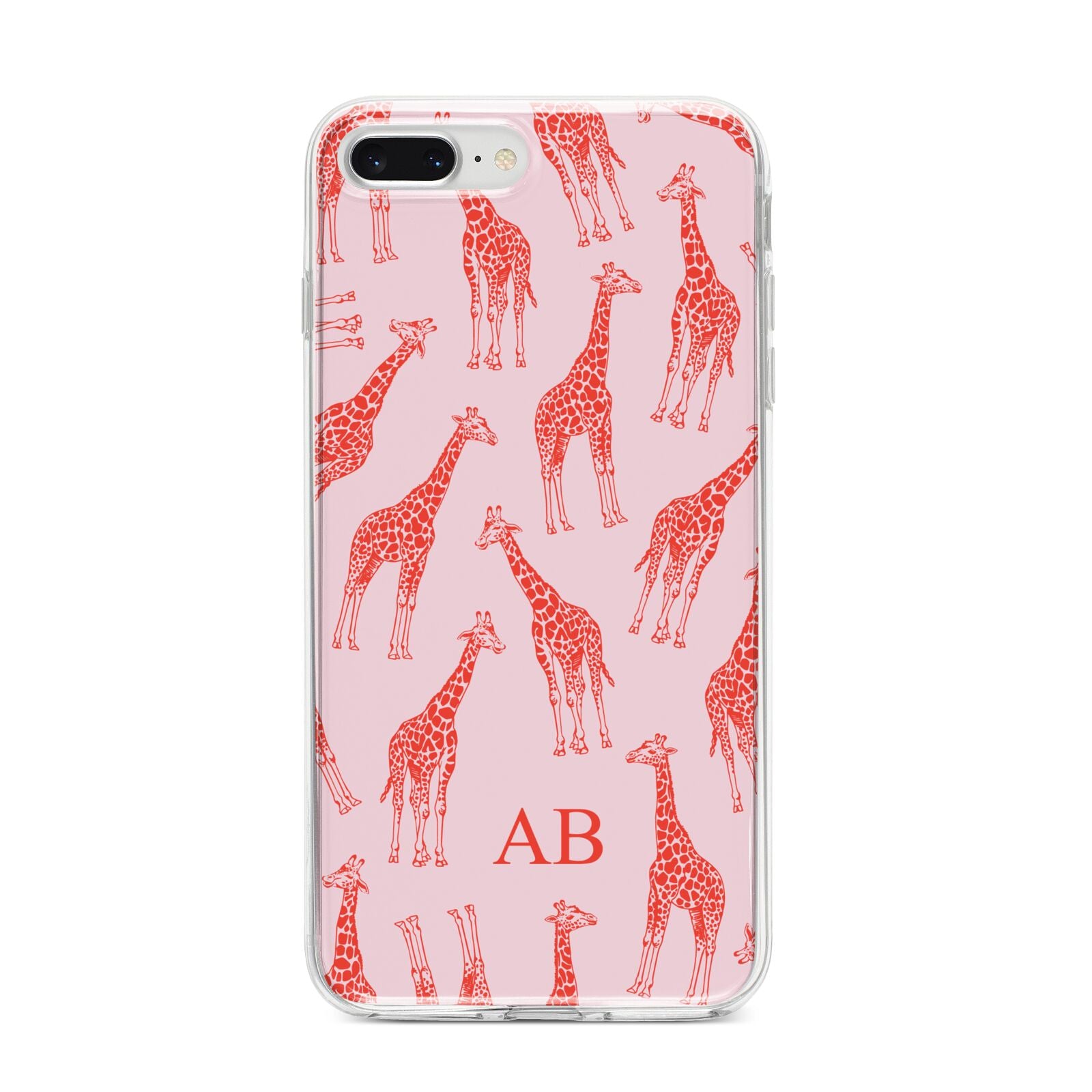 Custom Giraffe iPhone 8 Plus Bumper Case on Silver iPhone