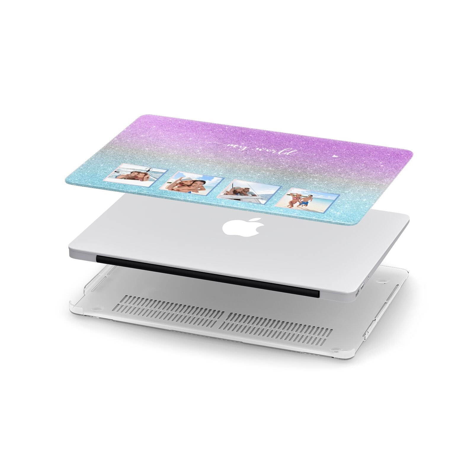 Custom Glitter Photo Apple MacBook Case in Detail
