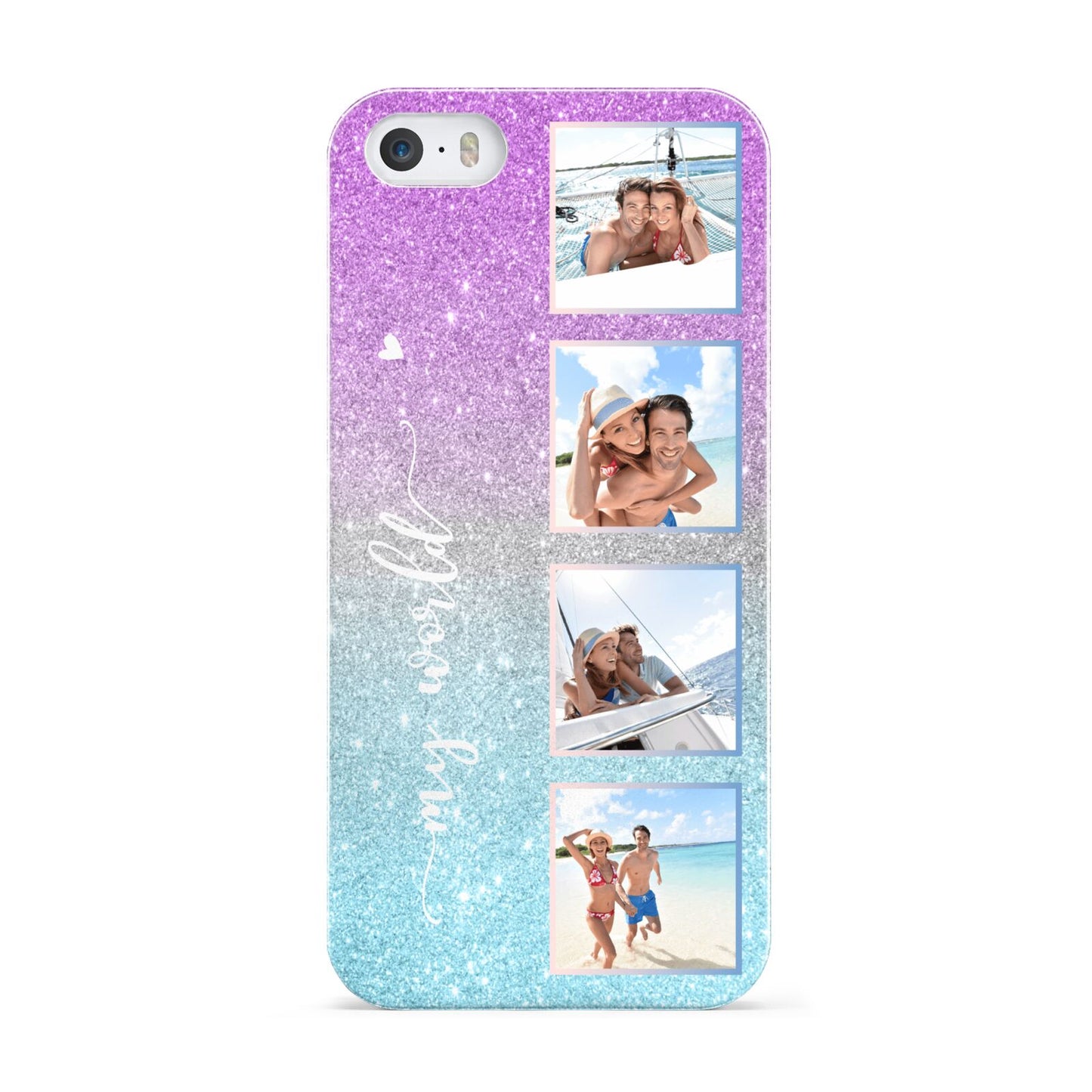 Custom Glitter Photo Apple iPhone 5 Case