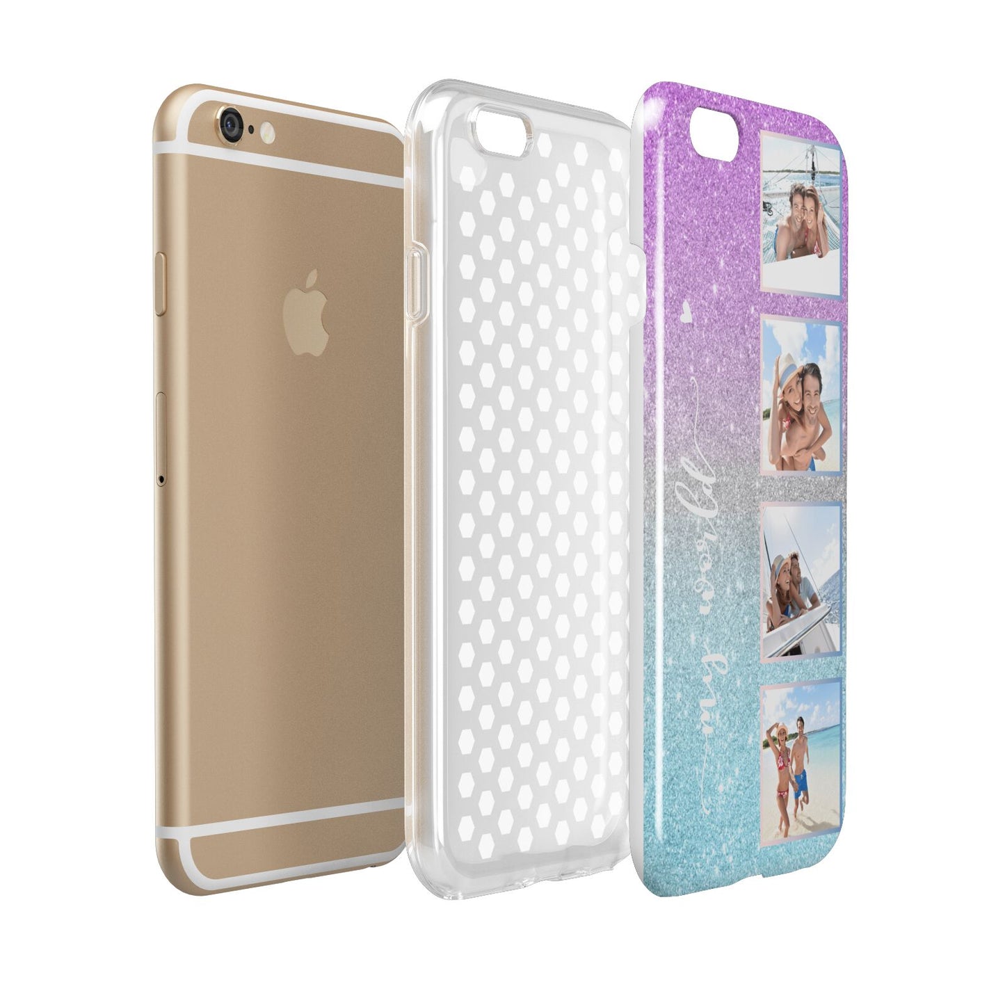 Custom Glitter Photo Apple iPhone 6 3D Tough Case Expanded view