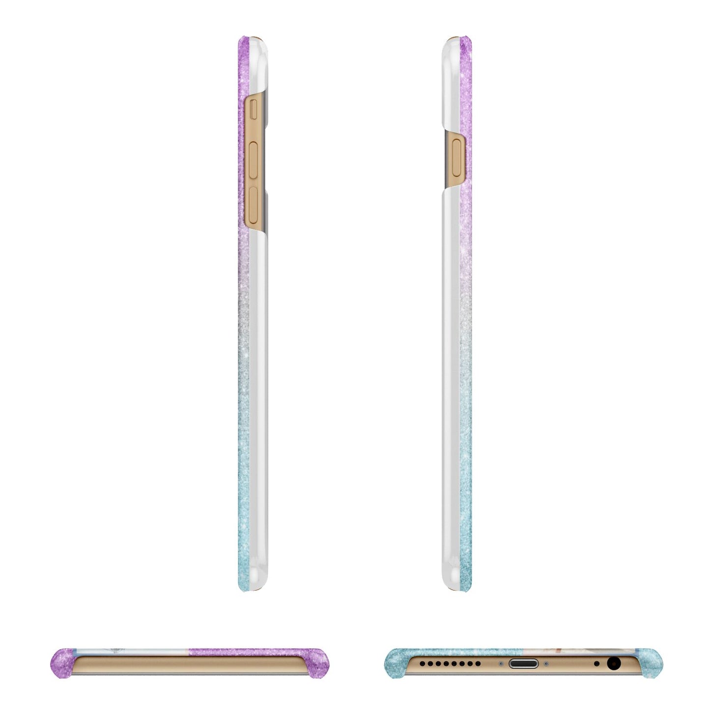 Custom Glitter Photo Apple iPhone 6 Plus 3D Wrap Snap Case Angled Images